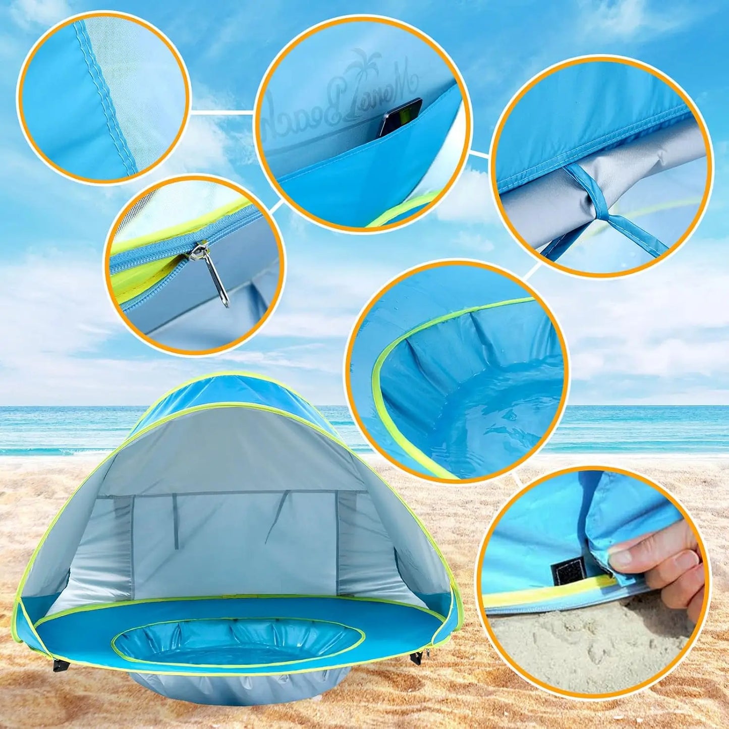 Baby Beach Tent — Pop-Up UV50+ Sun Shelter with Pool & Carry Bag