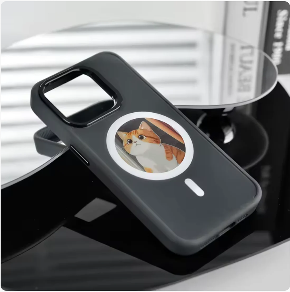 NFC E-Ink Round Display Case for iPhone 13-17 Pro Max