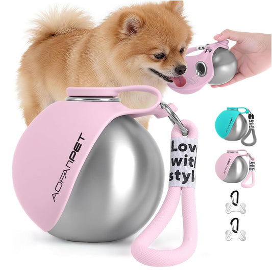 Portable Dog Water Bottle with Waste Bag Dispenser — Travel-Ready Pet Accessory