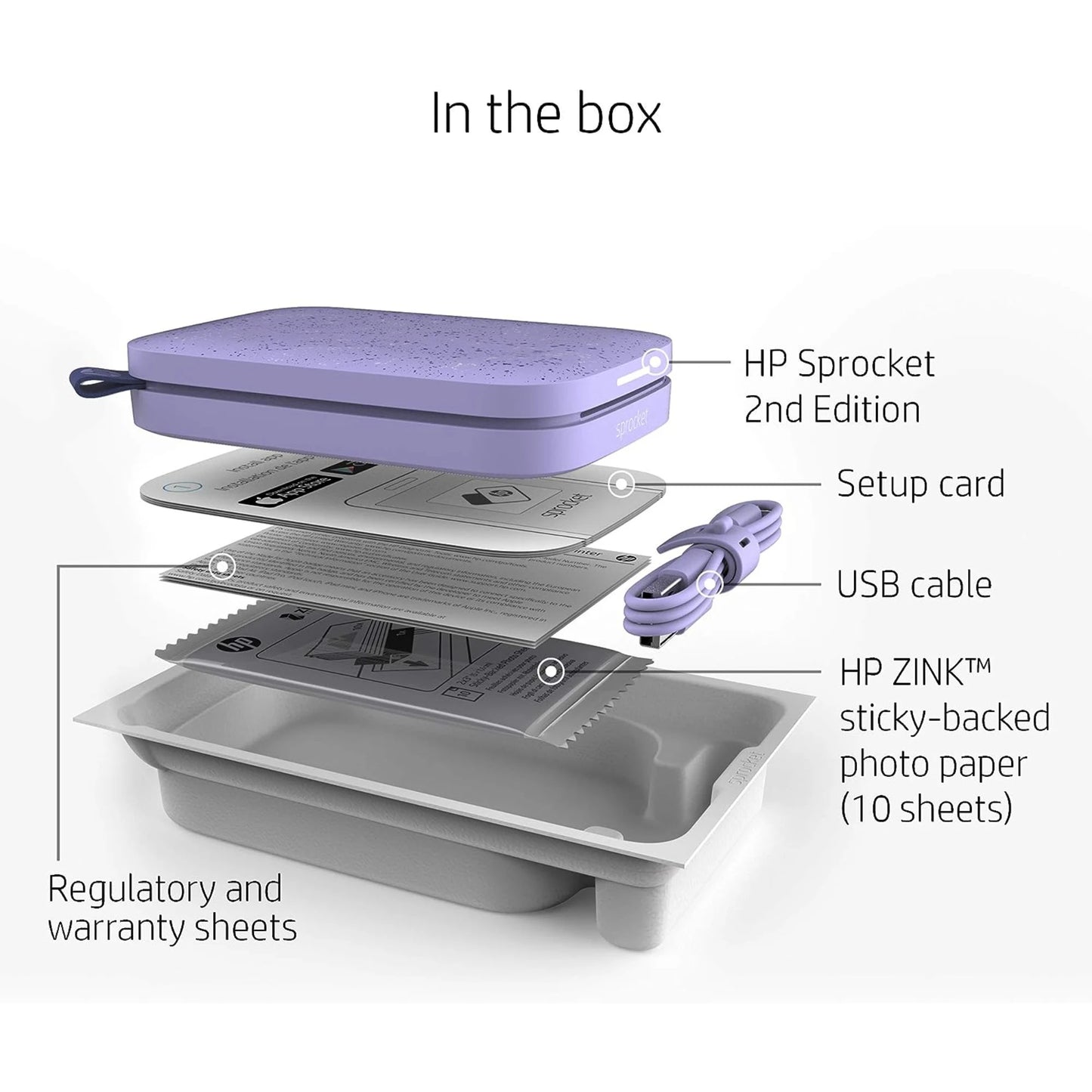 HP Sprocket 2x3" Portable Instant Photo Printer | Print from iPhone & Android