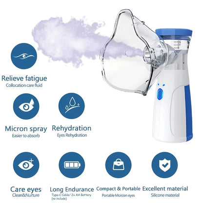 Mini Facial Steamer | Rechargeable Silent Mesh Nebulizer for Face Hydration & Skin Care, White