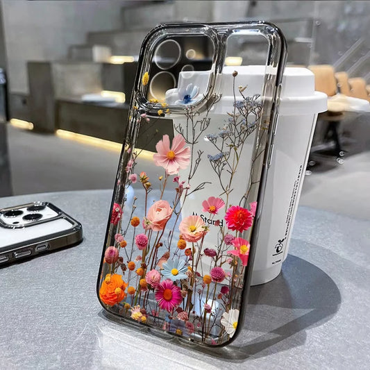 Flower Phone Case for iPhone - Transparent Silicone