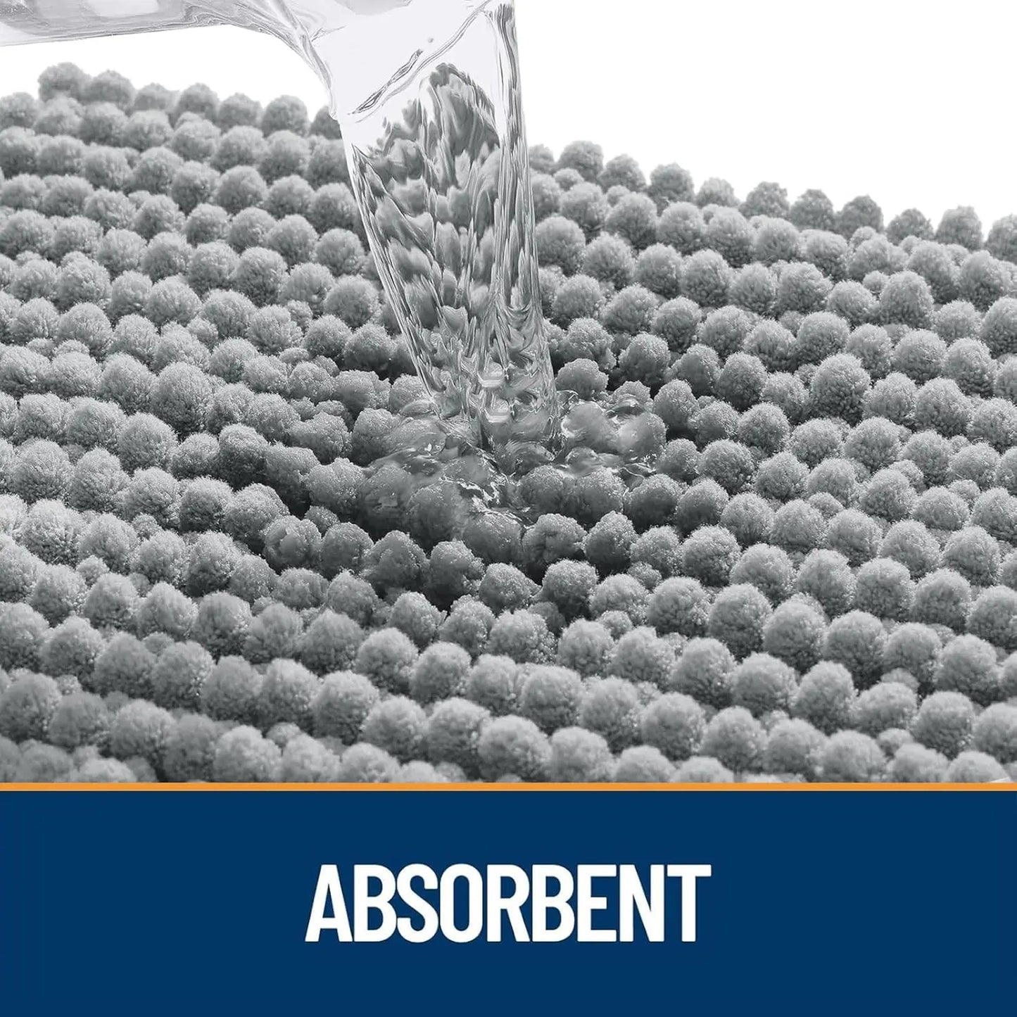Ultra Absorbent Chenille Doormat 30x20" | Non-Slip Washable Pet Mat for Indoor Entryway, Grey