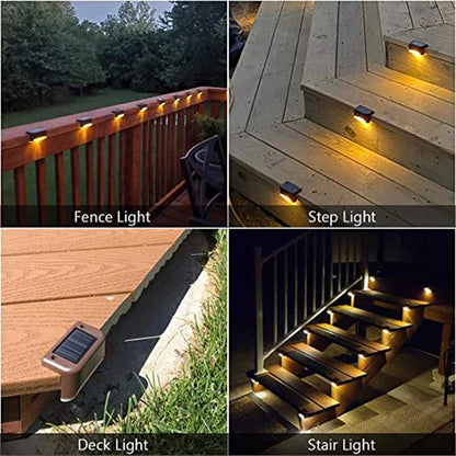 Solar Deck Lights Outdoor | IP65 Waterproof LED Garden Lamps for Stairs, Fence & Pathway