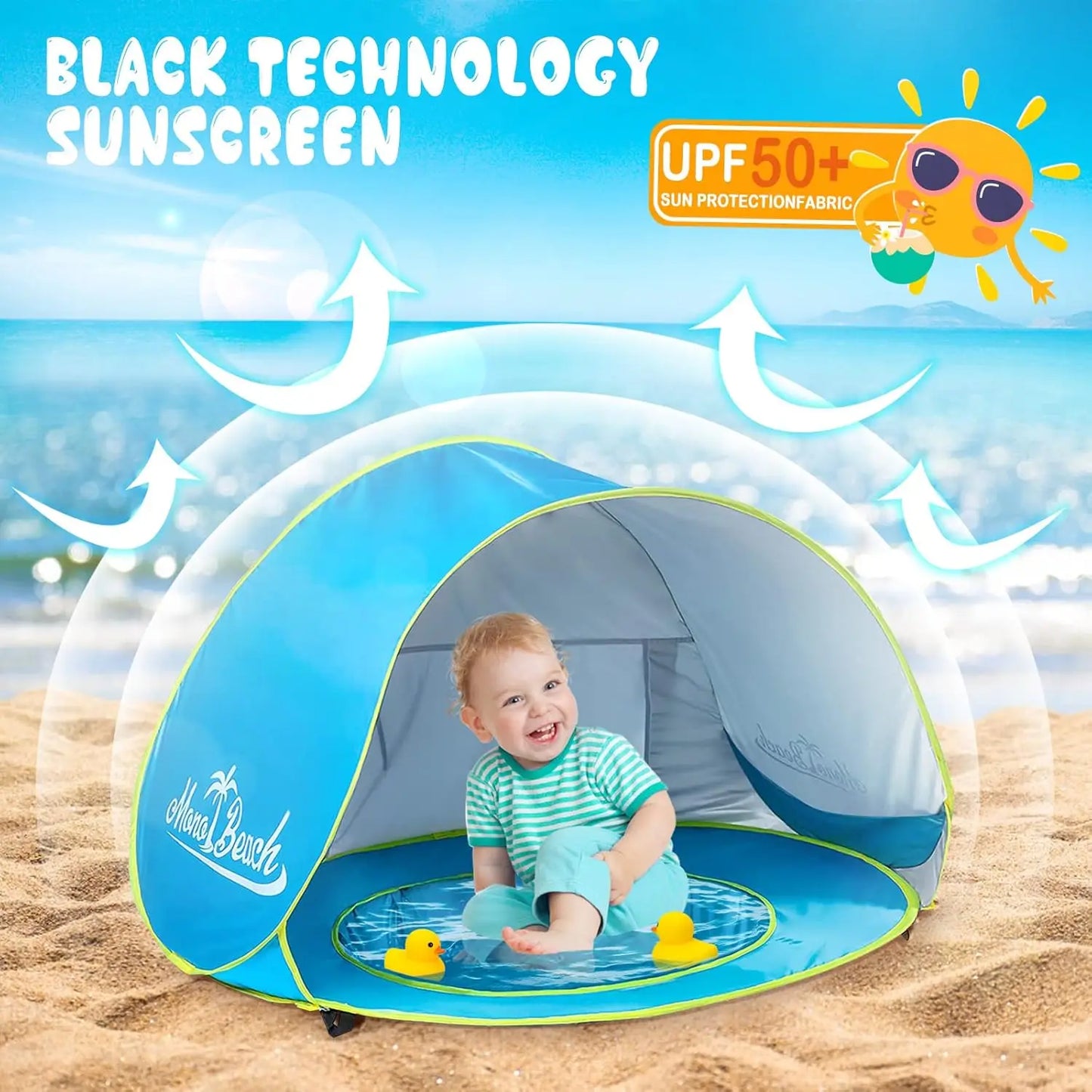Baby Beach Tent — Pop-Up UV50+ Sun Shelter with Pool & Carry Bag