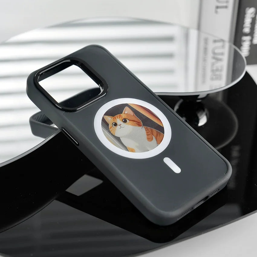 NFC E-Ink Round Display Case for iPhone 13-17 Pro Max