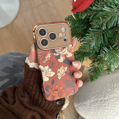 Retro oil painting floral phone case with elegant hanging rope