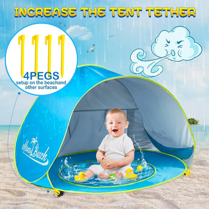 Baby Beach Tent — Pop-Up UV50+ Sun Shelter with Pool & Carry Bag