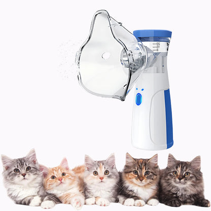 Pet Asthma Inhaler Spacer & Aerosol Chamber | Nebulizer for Cats & Dogs — White, Blue