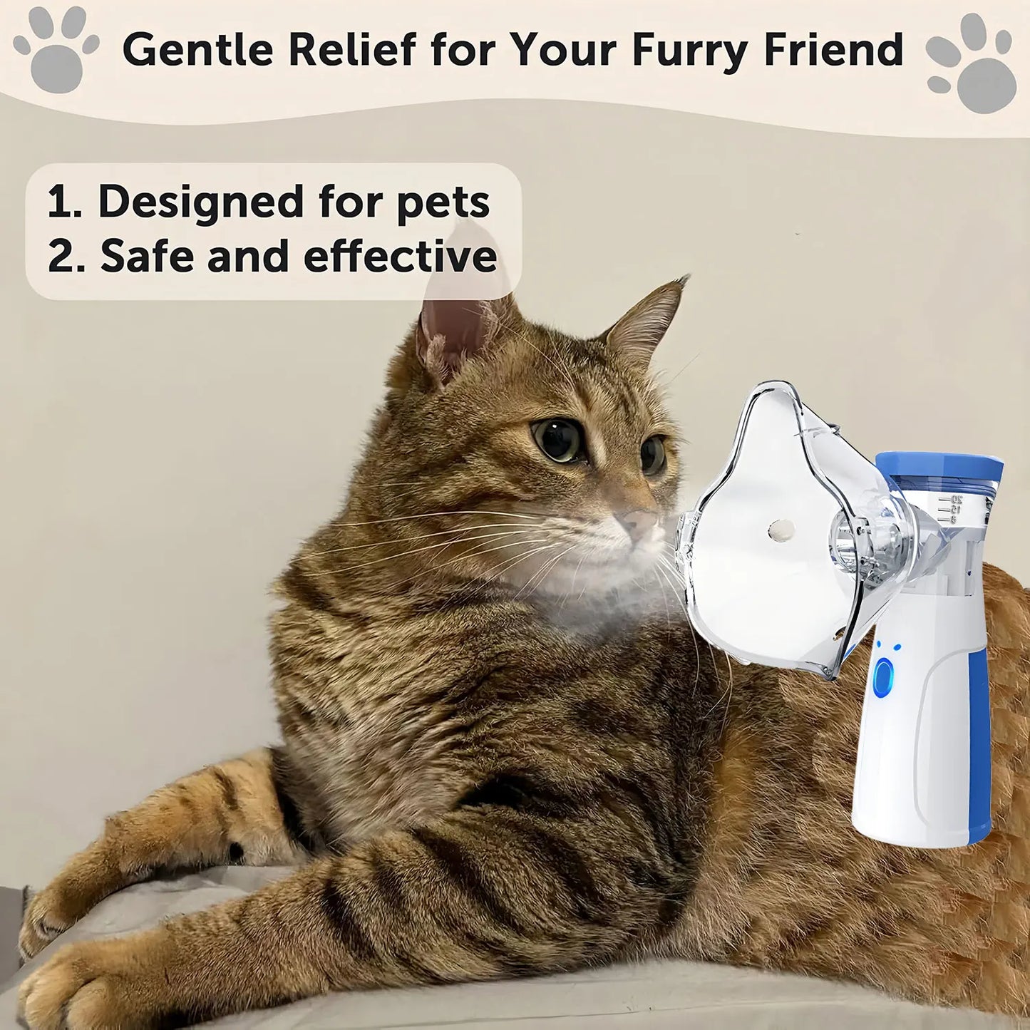 Pet Asthma Inhaler Spacer & Aerosol Chamber | Nebulizer for Cats & Dogs — White, Blue