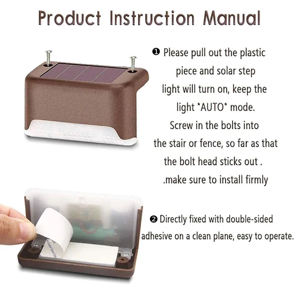 Solar Deck Lights Outdoor | IP65 Waterproof LED Garden Lamps for Stairs, Fence & Pathway