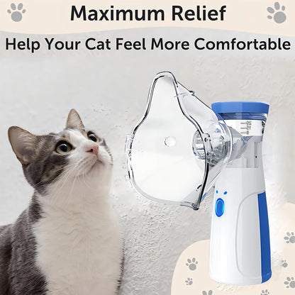 Pet Asthma Inhaler Spacer & Aerosol Chamber | Nebulizer for Cats & Dogs — White, Blue