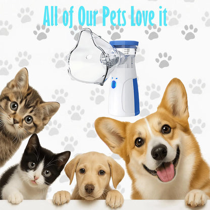 Pet Asthma Inhaler Spacer & Aerosol Chamber | Nebulizer for Cats & Dogs — White, Blue