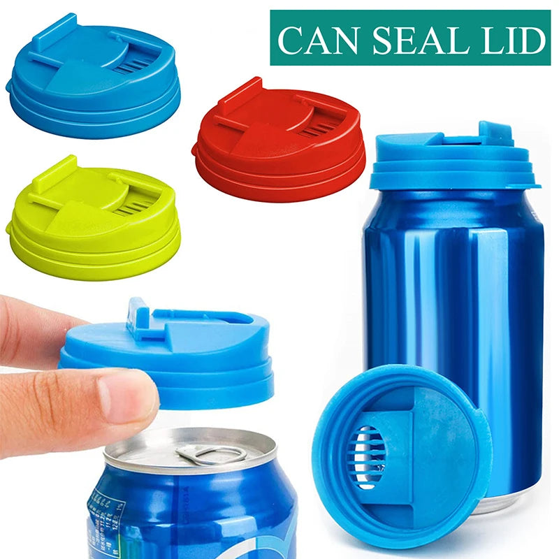 Plastic Can Cover & Cup Lid | Leak-Proof Beverage Protector for Soda, Beer & Cans — Blue, Red, Yellow