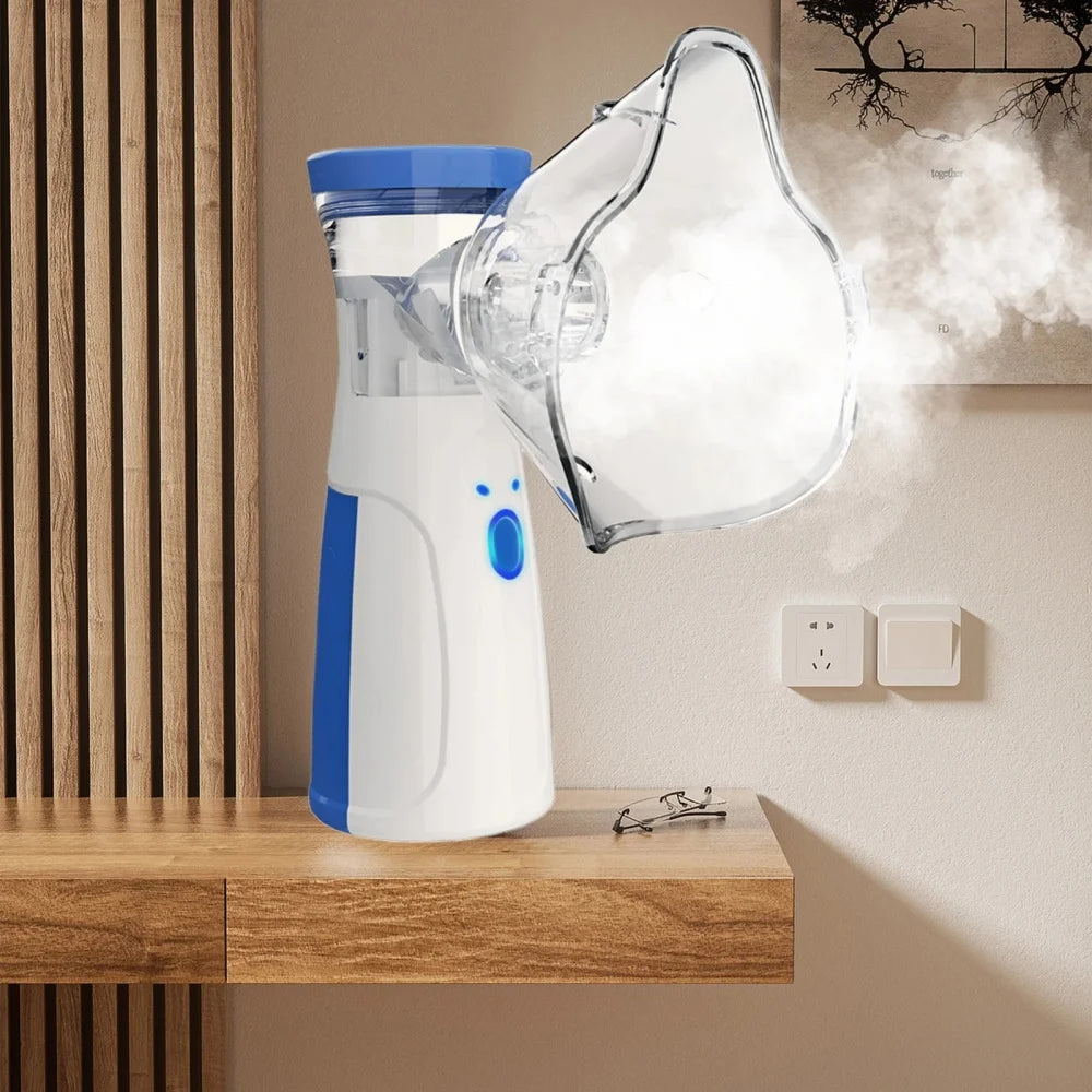 Mini Facial Steamer | Rechargeable Silent Mesh Nebulizer for Face Hydration & Skin Care, White
