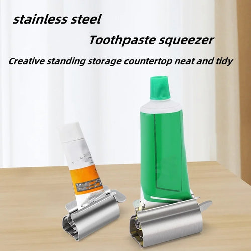 Stainless Steel Toothpaste Tube Squeezer | Easy Rolling Dispenser