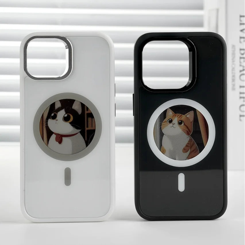 NFC E-Ink Round Display Case for iPhone 13-17 Pro Max