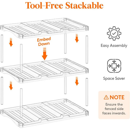 3-Tier Stackable Bottle Organizer | Clear Plastic Storage Rack for Fridge, Cabinet & Pantry