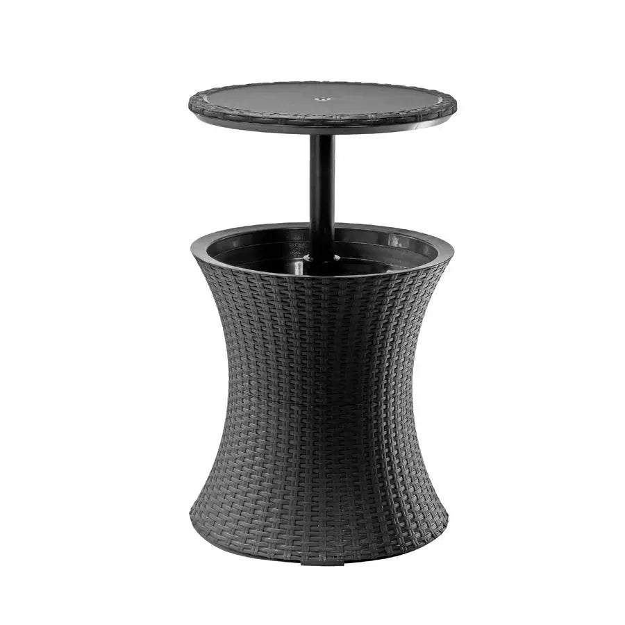 Outdoor Pop-Up Bar Table with 7.5-Gallon Hidden Cooler | All-Weather Patio & Hot Tub Side Table, Dark Grey