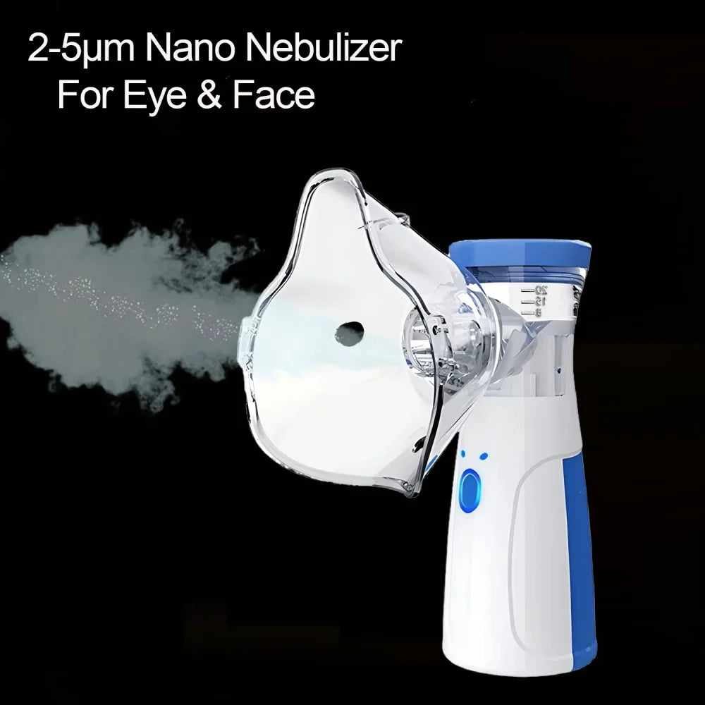 Mini Facial Steamer | Rechargeable Silent Mesh Nebulizer for Face Hydration & Skin Care, White