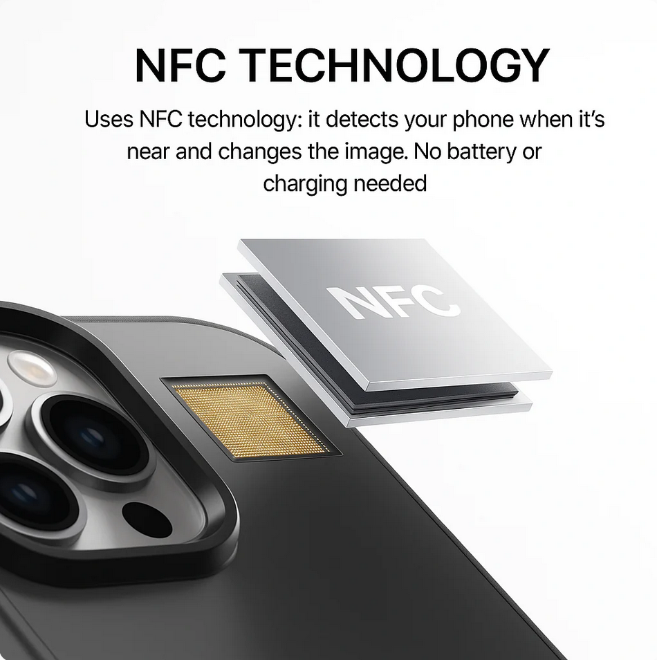NFC E-Ink Screen Case HD 3.9 inch for iPhone 13-17 Pro Max